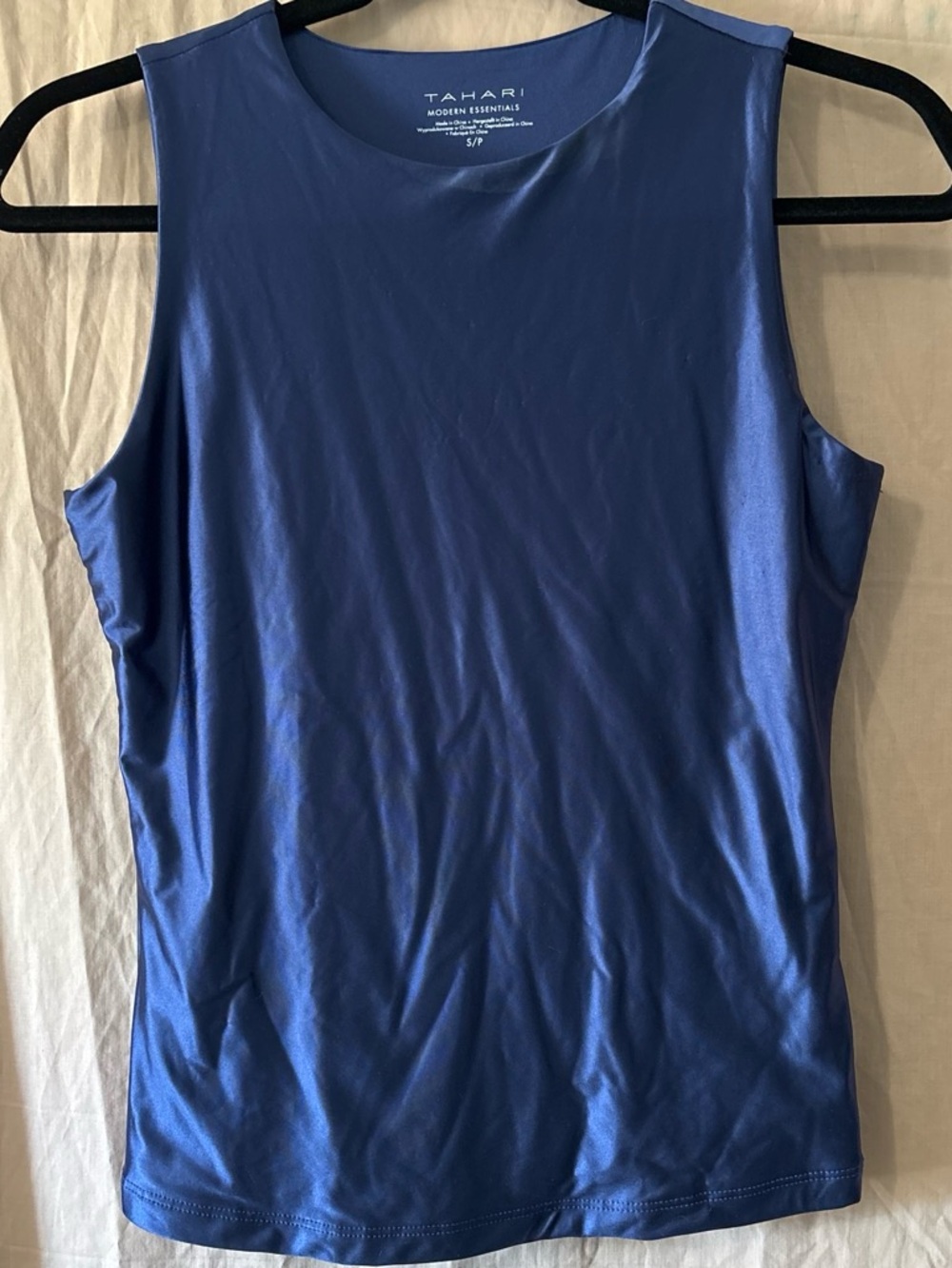Tahari Blue Sleeveless Shell Tank Top